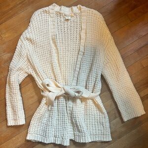 C&C California Cream Belted Cardigan